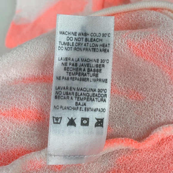 Sundry Neon Heat Pink Crop Tie Dye Pullover Fleece - NWT - Picture 6 of 7